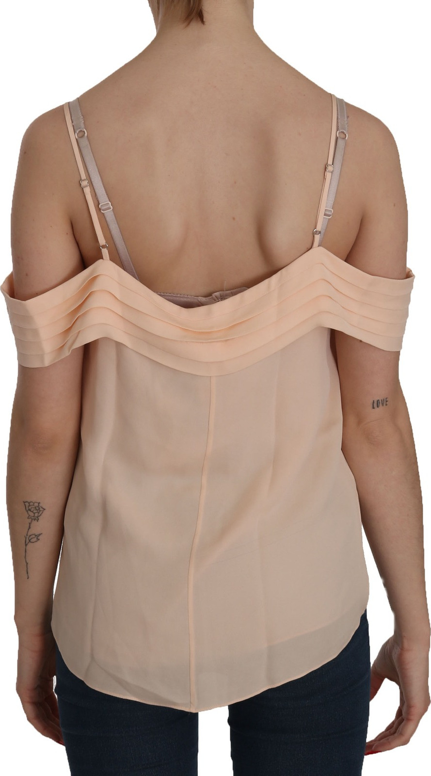 Orange Off Shoulder Strap Square Neck Top Blouse Alexander Wang