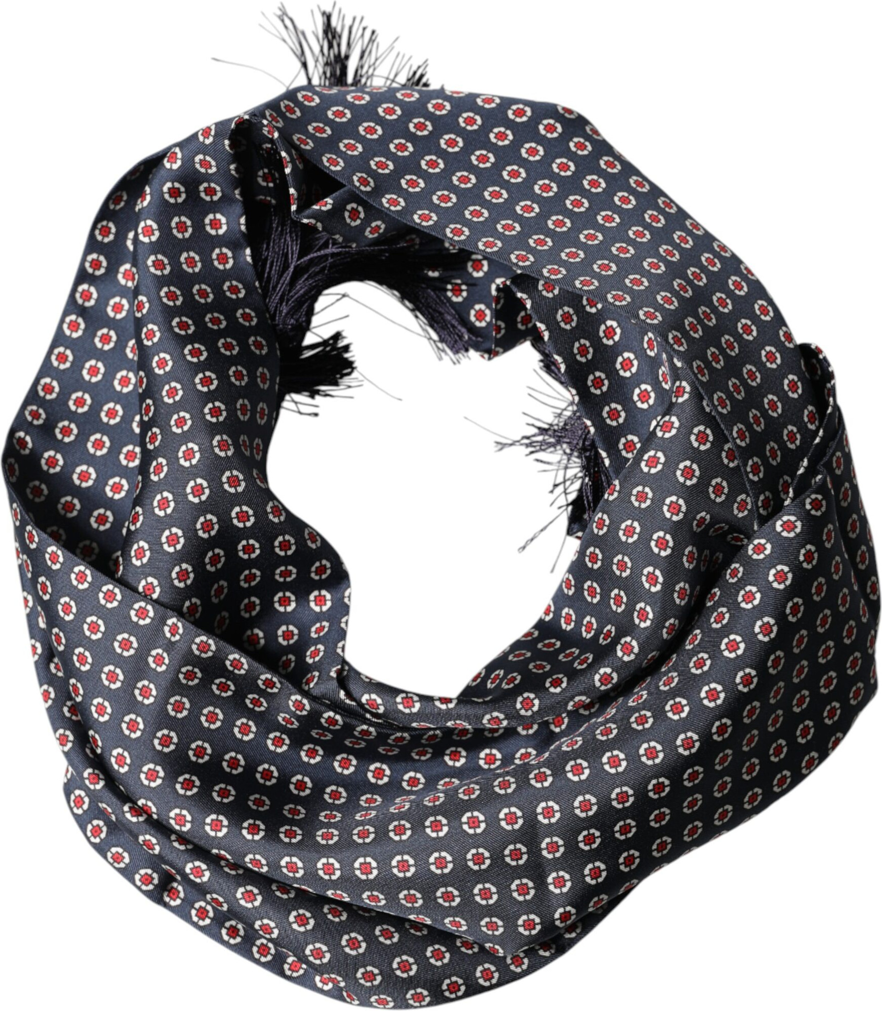 Schal Dolce & Gabbana mit Fransen und schwarzem Muster