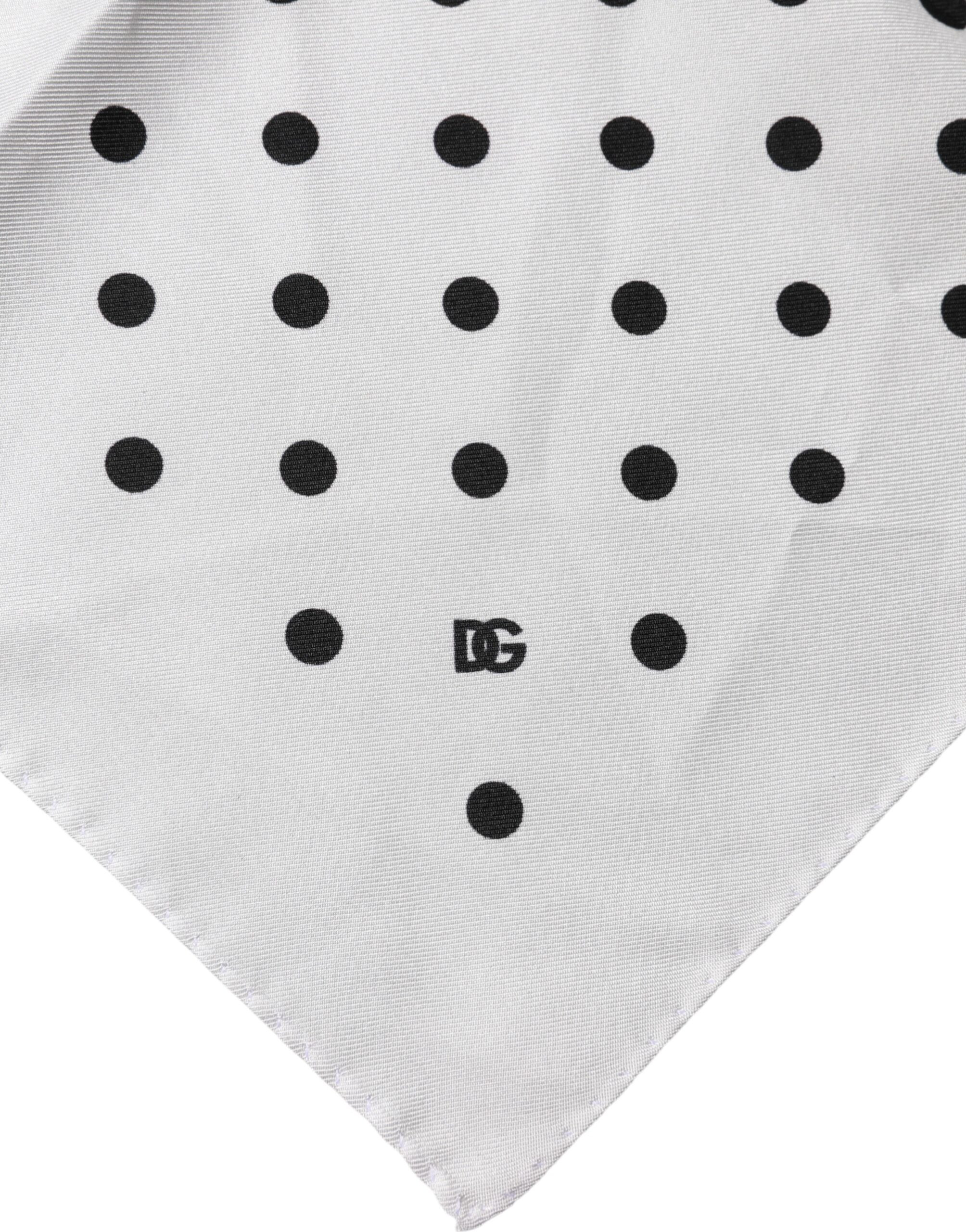 Handkerchief Pocket Dolce & Gabbana White Polka Dot Square Handkerchief Scarf