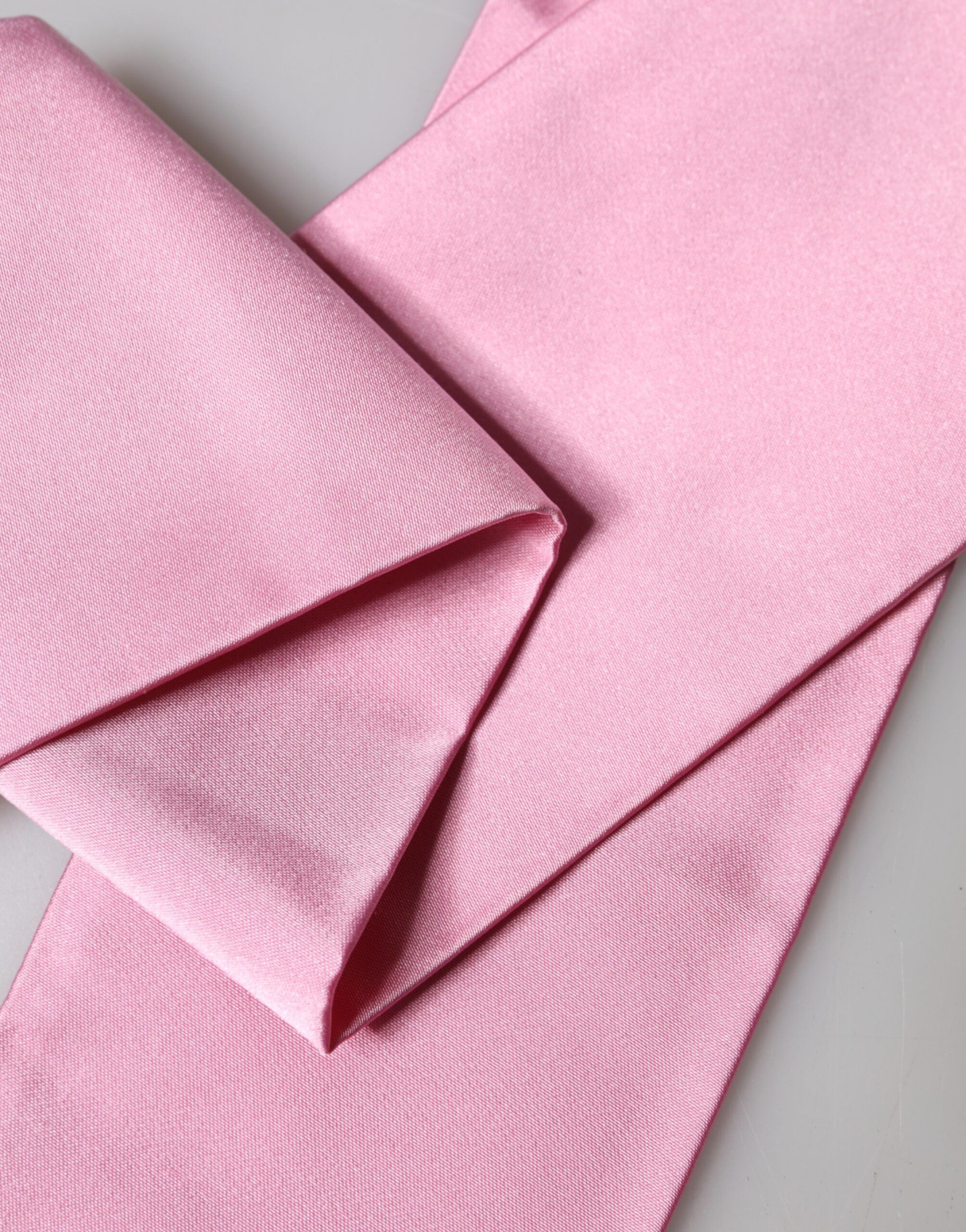 Pink Silk Fringes Neck Wrap Foulard Scarf Dolce & Gabbana