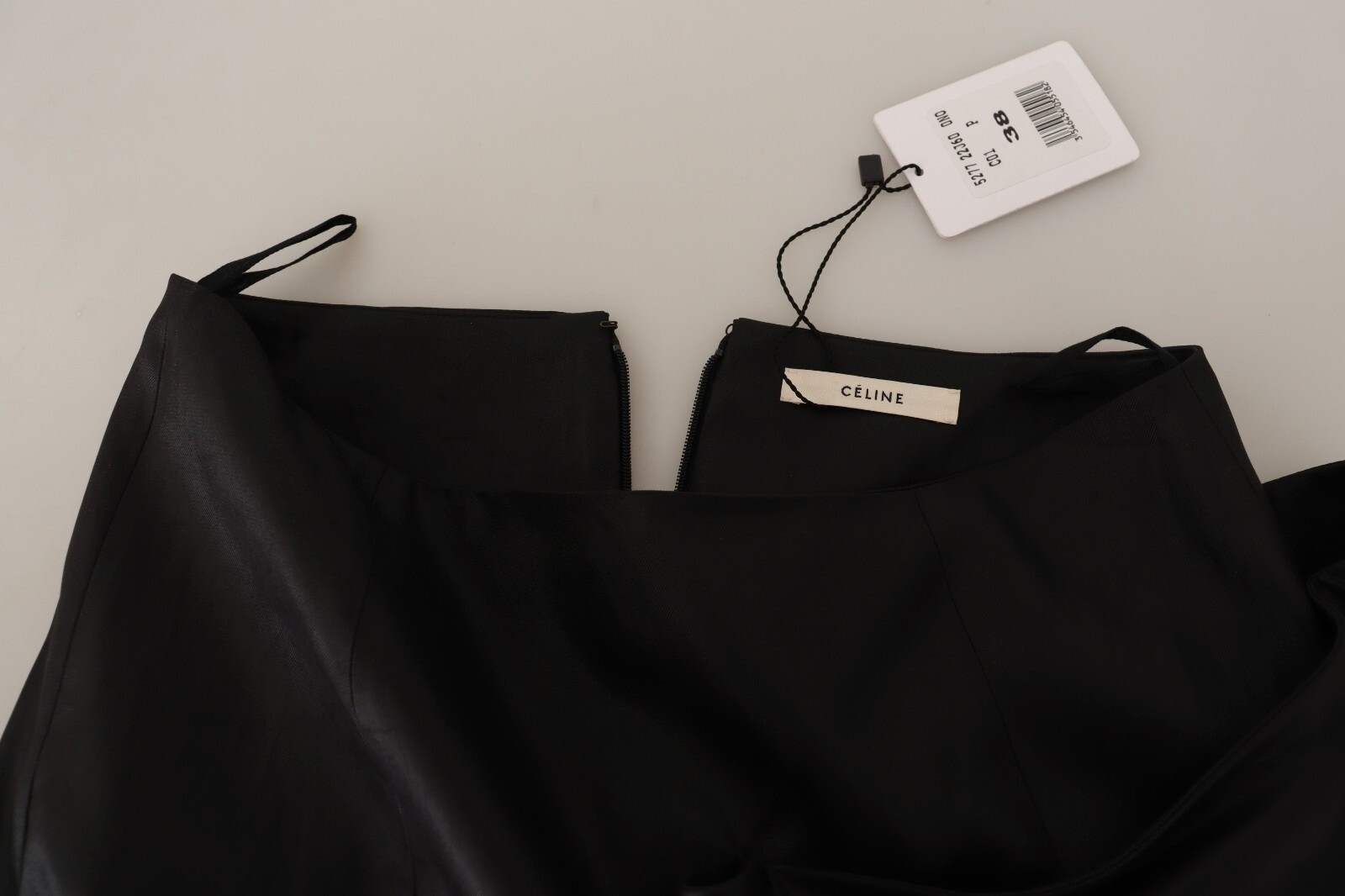 Acetate Black High Waist Wrap Style Asymmetric Skirt CELINE