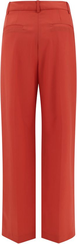 Red Fleece Wool Flared Pants Loulou De Saison