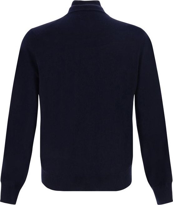 Синий кардиган из флисовой шерсти Brunello Cucinelli