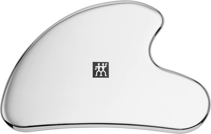 Massagegerät ZWILLING Gesichtsmassagegerät Gua Sha Gesichtsbehandlung für Regeneration und Vitalität Detox-Effekt Kühlender Edelstahl Silber