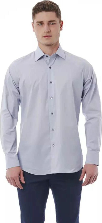 Gray Cotton Dress Shirt Bagatt