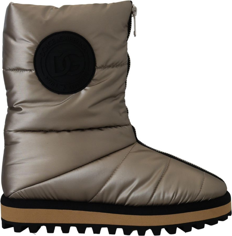 Silberne Polyester-Stiefeletten