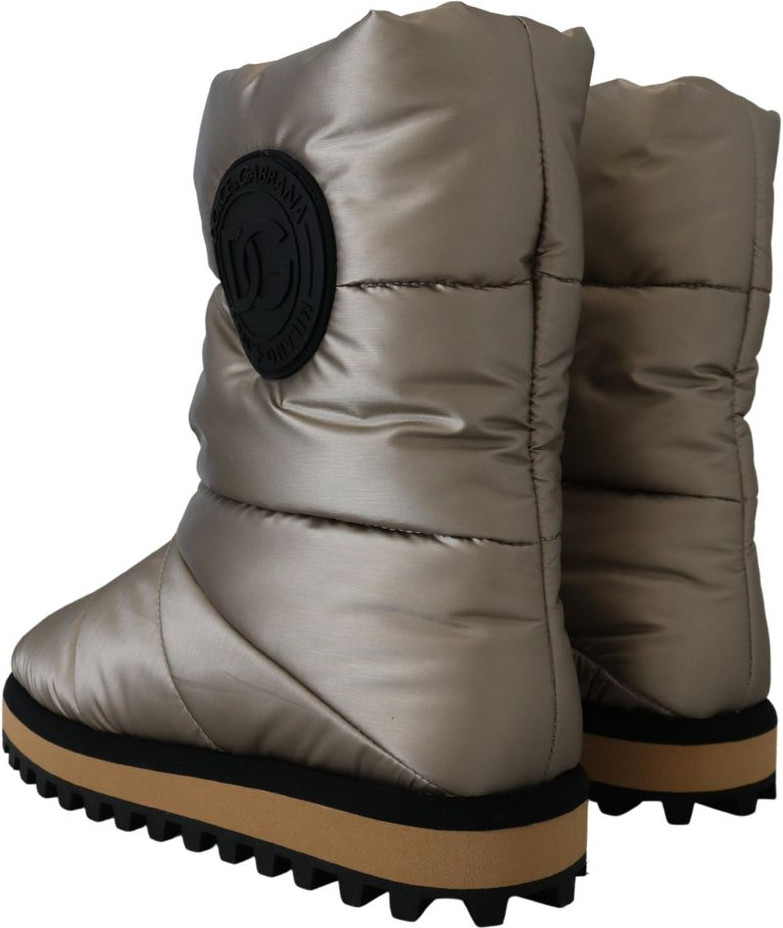 Silver Polyester Ankle Boots