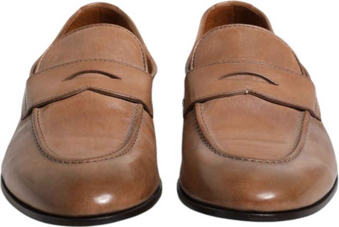 Коричневые лоферы Brunello Cucinelli без шнуровки