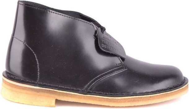 Black Leather Lace-Up Boots Clarks