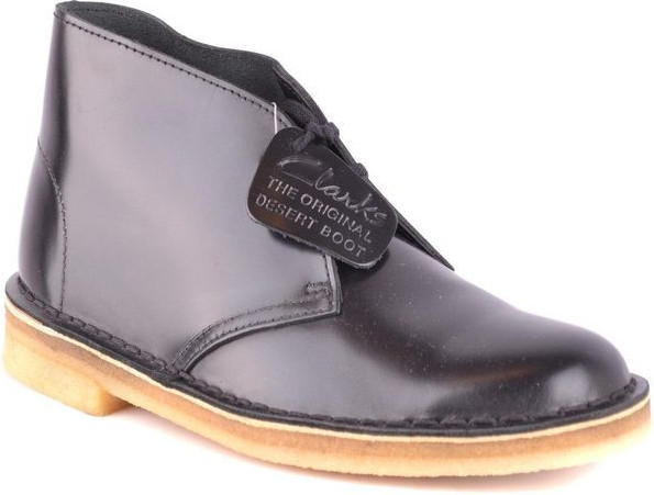 Black Leather Lace-Up Boots Clarks