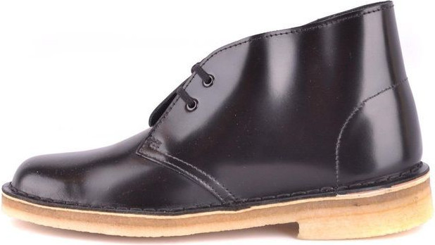 Black Leather Lace-Up Boots Clarks