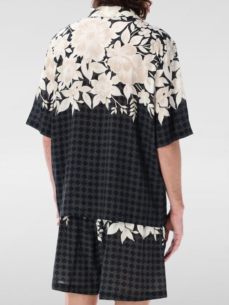 Black Silk Pattern Shirt Amiri