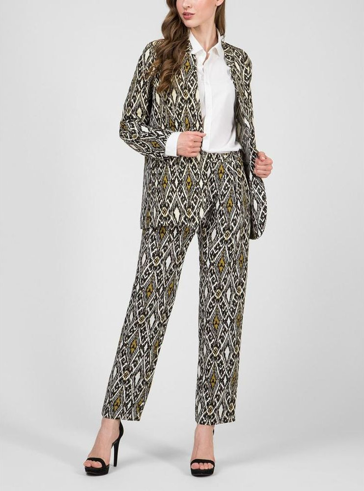 Patrizia Pepe Multicolor Flax Casual Pants