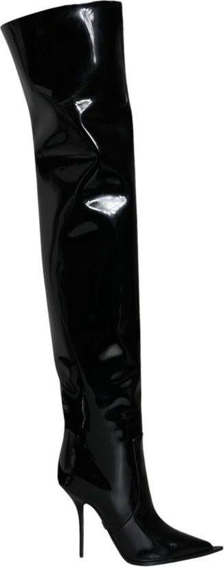 Stiefel Dolce & Gabbana Schwarz Leder Oberschenkelhoch