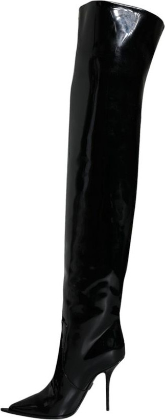 Stiefel Dolce & Gabbana Schwarz Leder Oberschenkelhoch