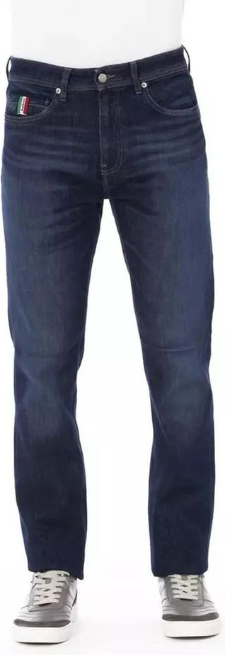 Blue Cotton Slim Fit Jeans Baldinini Trend