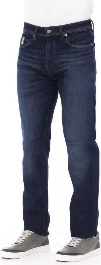 Blue Cotton Slim Fit Jeans Baldinini Trend