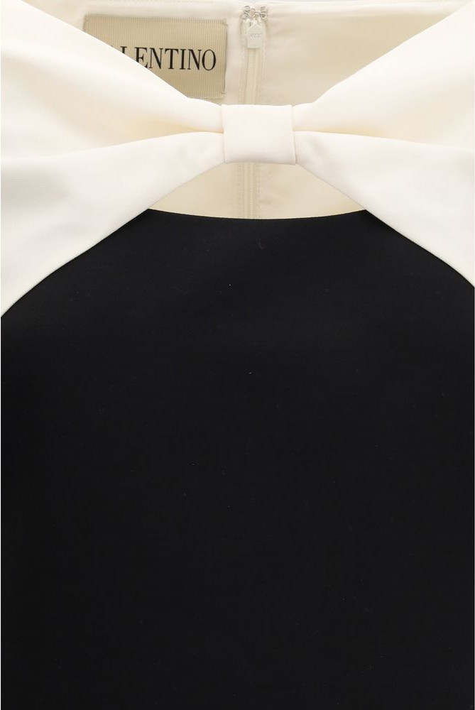 Valentino Black Fleece Wool Cocktail Dress