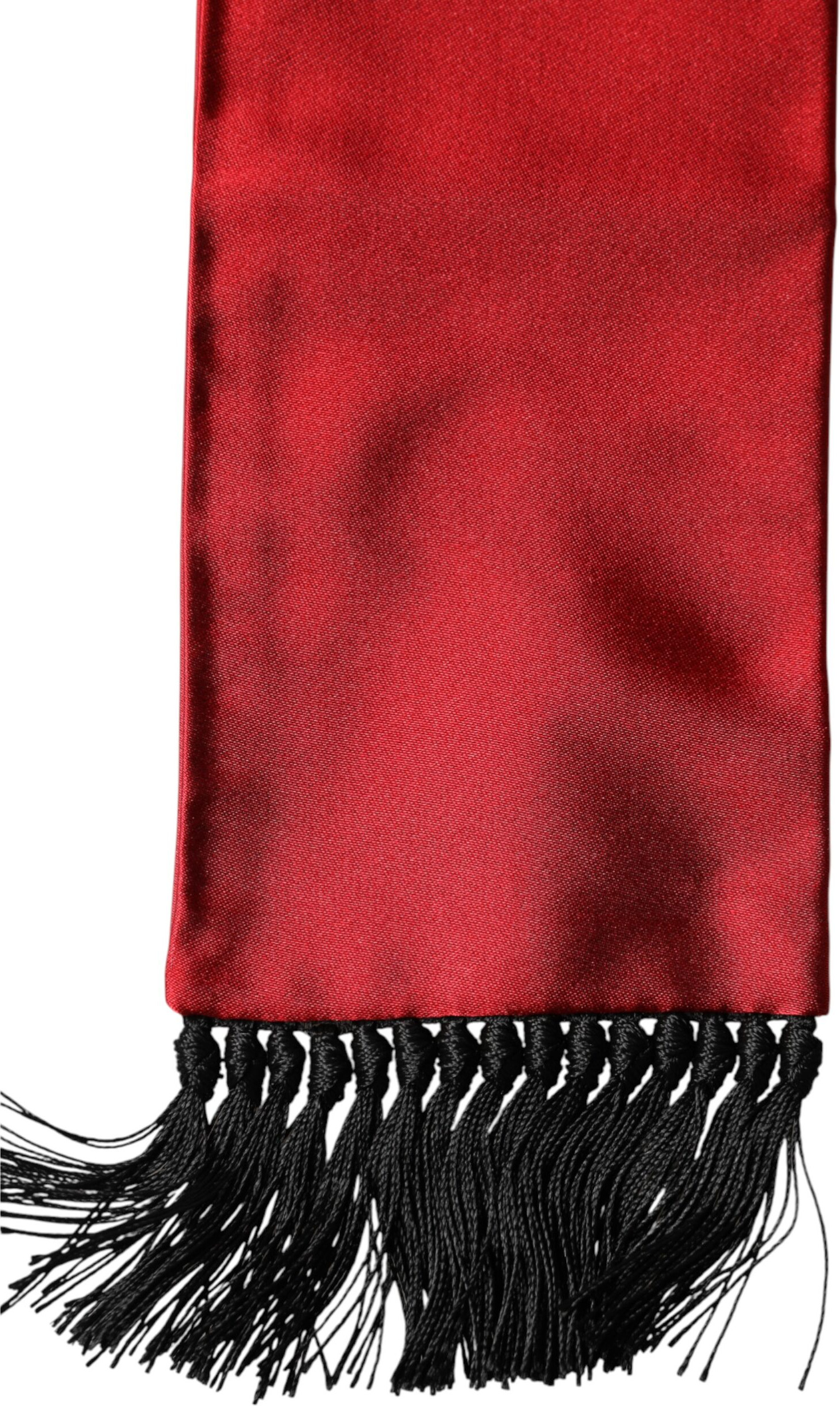 Red Silk Fringes Neck Wrap Dolce & Gabbana