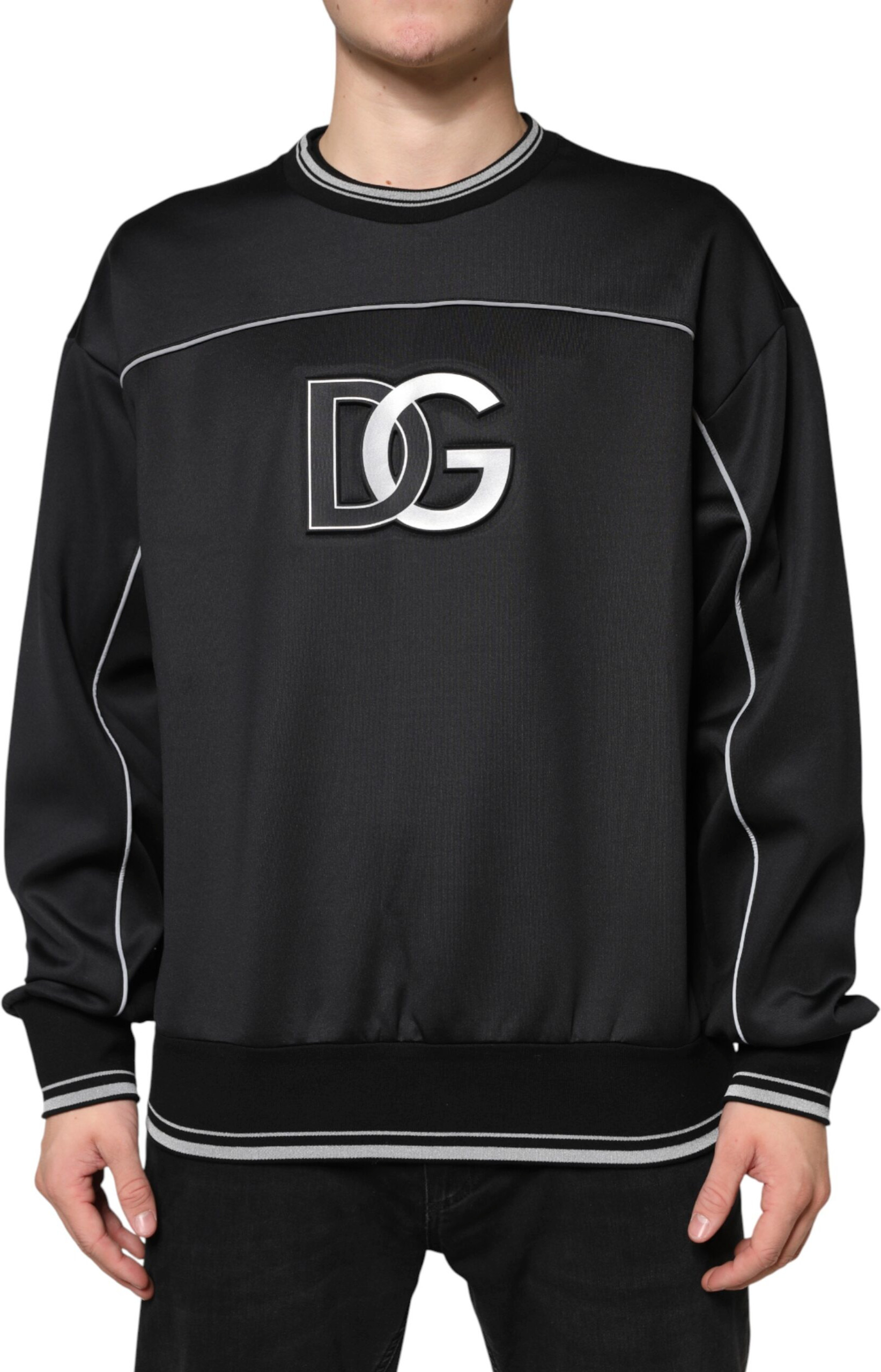 Sweater Dolce & Gabbana Black DG Logo Crew Neck Sweatshirt