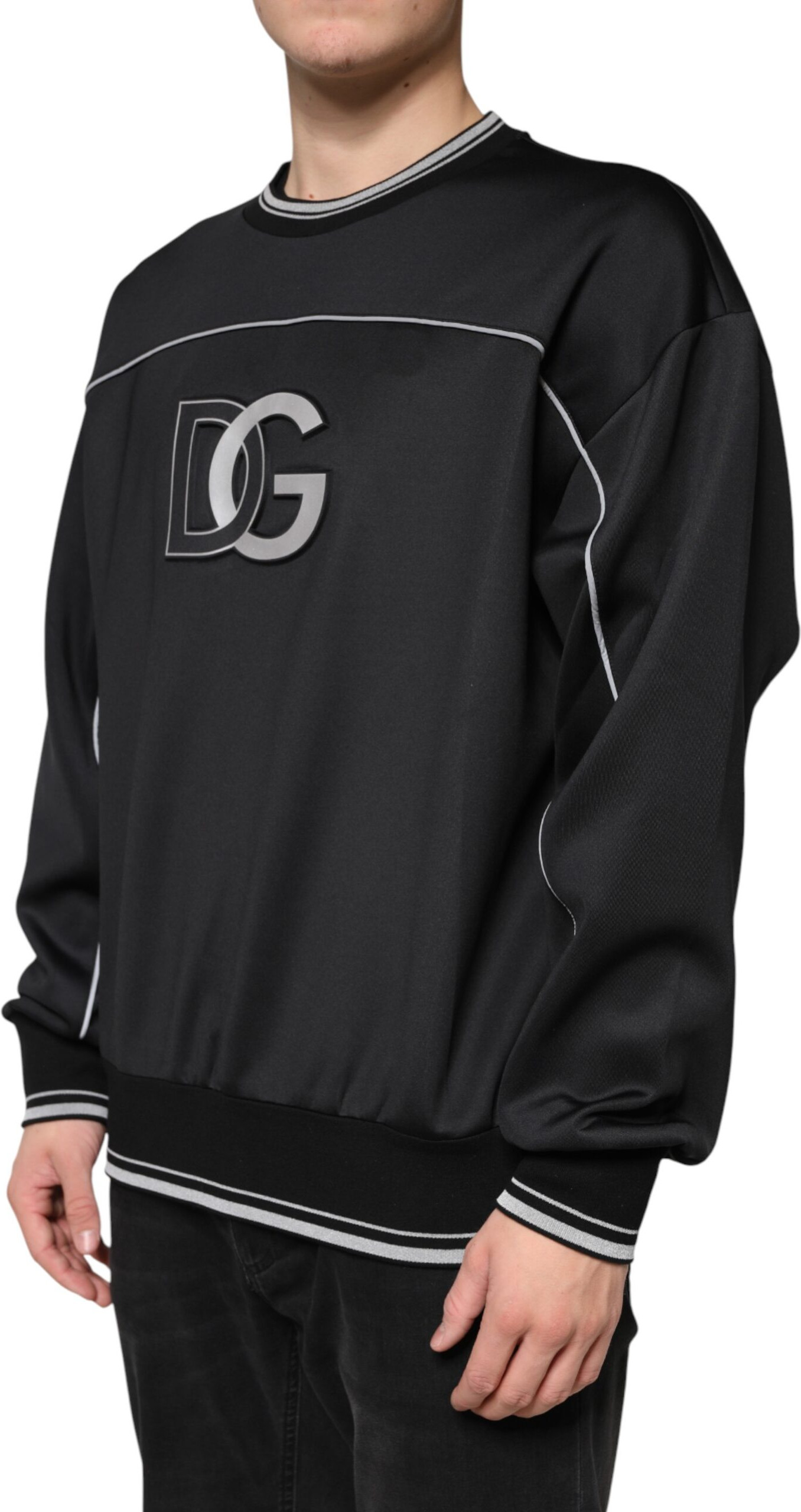 Pullover Dolce & Gabbana Schwarz DG Logo Rundhalsausschnitt Sweatshirt