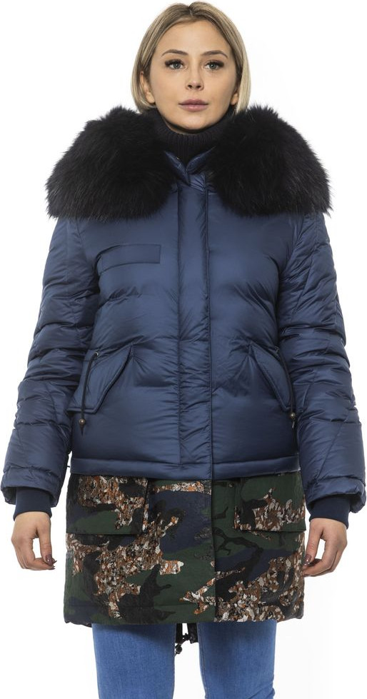 MR & MRS ITALY Blauw Poly Parka met capuchon voor dames