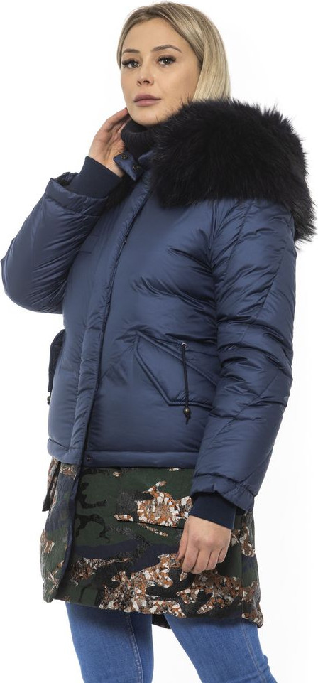 MR & MRS ITALY Blue Poly Parka with Hood for Women