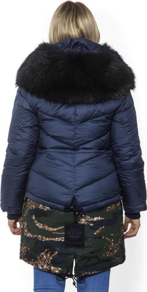 MR & MRS ITALY Blue Poly Parka with Hood for Women