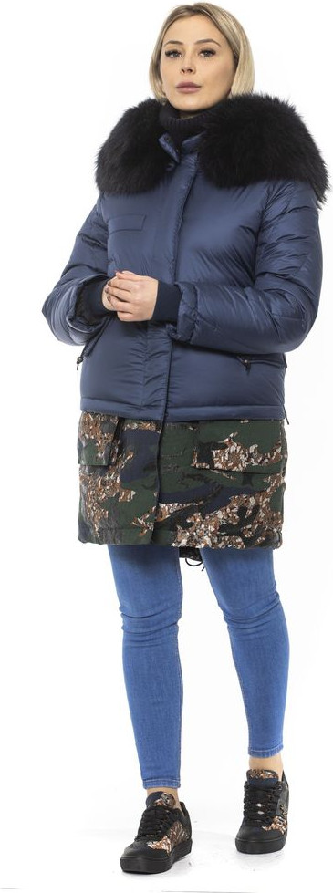 MR & MRS ITALY Blue Poly Parka with Hood for Women