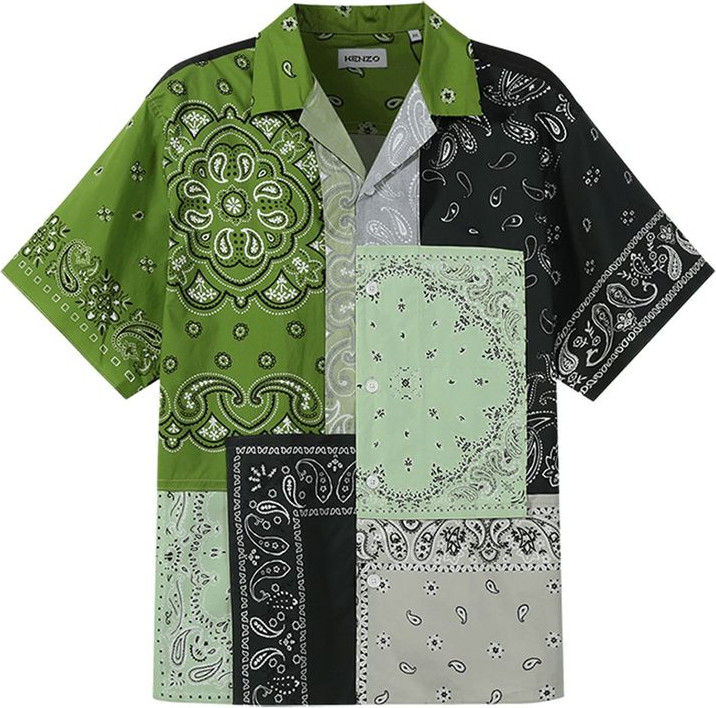 Bicolor Cotton Shortsleeve Shirt Kenzo