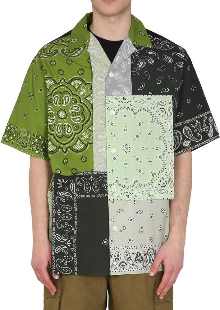 Bicolor Cotton Shortsleeve Shirt Kenzo