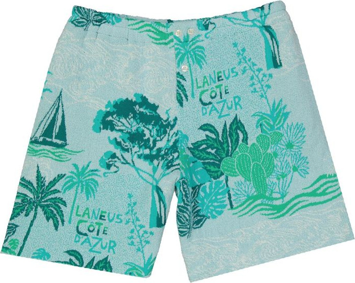 Bicolor Cotton Shorts Laneus