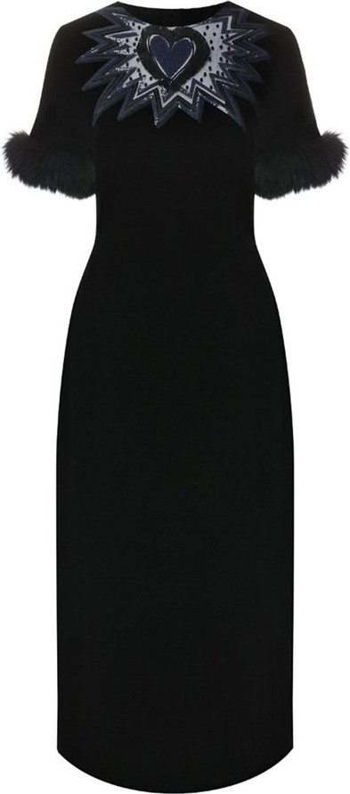 Fendi Schwarzes Viskose-Cocktailkleid