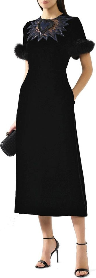 Fendi Schwarzes Viskose-Cocktailkleid