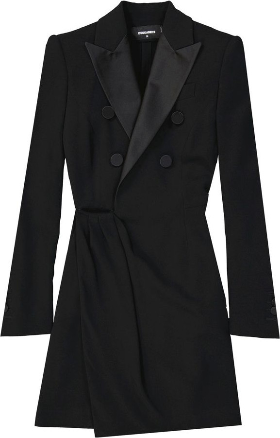 Черное коктейльное платье из вискозы Dsquared2