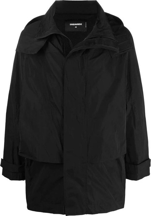 Schwarze Nylon Shell Jacke Dsquared2