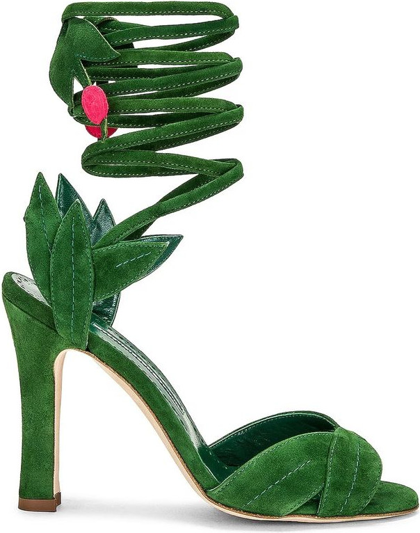 Sandals Manolo Blahnik Bicolor Calfskin Strap-On