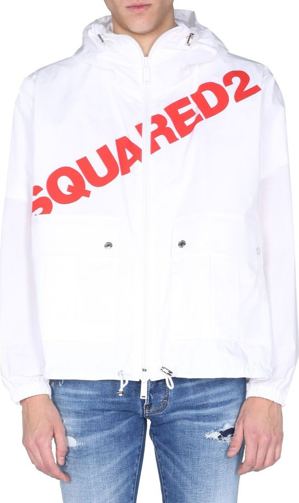 Белая хлопковая куртка Dsquared2