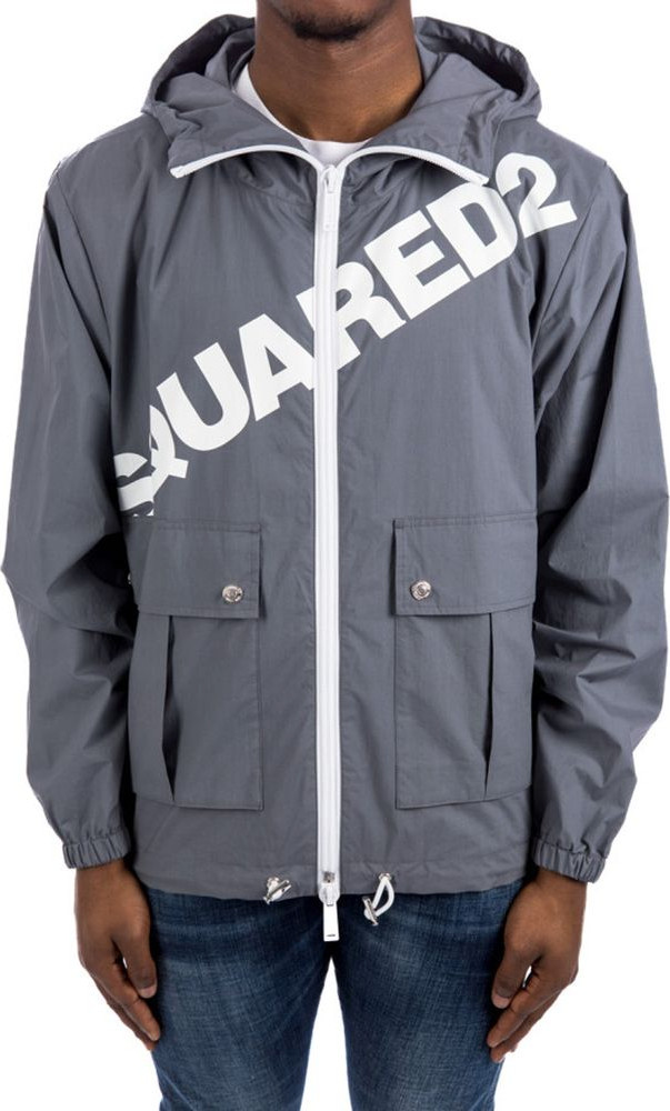 Gray Cotton Shell Jacket Dsquared2