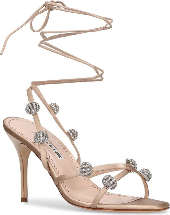 Manolo Blahnik Baxit Ipakdan Tikilgan Oyoq Kiyimi