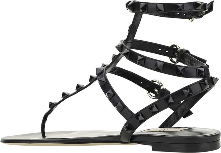 Босоножки Valentino Garavani из черной телячьей кожи