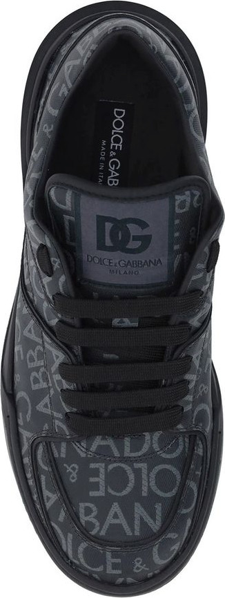 Dolce & Gabbana Qora Paxta Zamsh Pastki Kiyiladigan Poyabzal