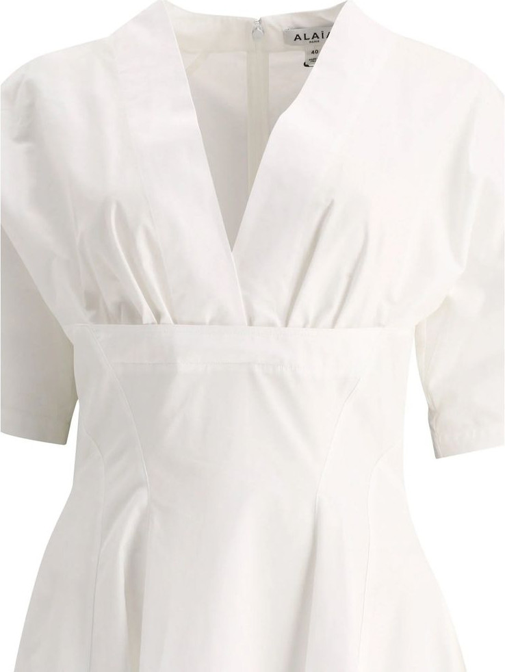White Cotton Casual Dress ALAÏA