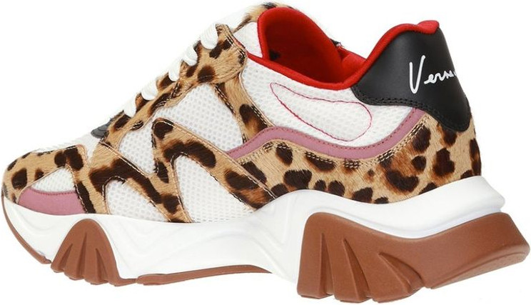 Versace Beige Leather Chunky Sneakers