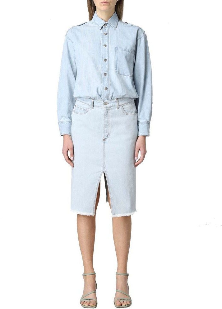 Blue Cotton Casual Dress Stella McCartney