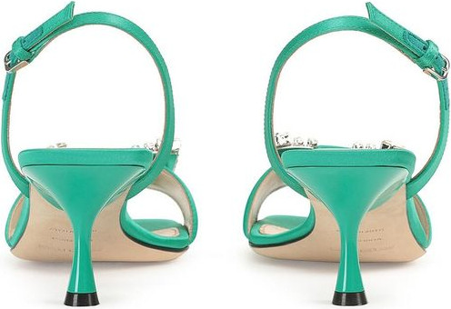 Bicolor Silk Stiletto Heel Sandals Sergio Rossi