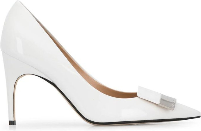 White Calfskin High Heel Pumps by Sergio Rossi