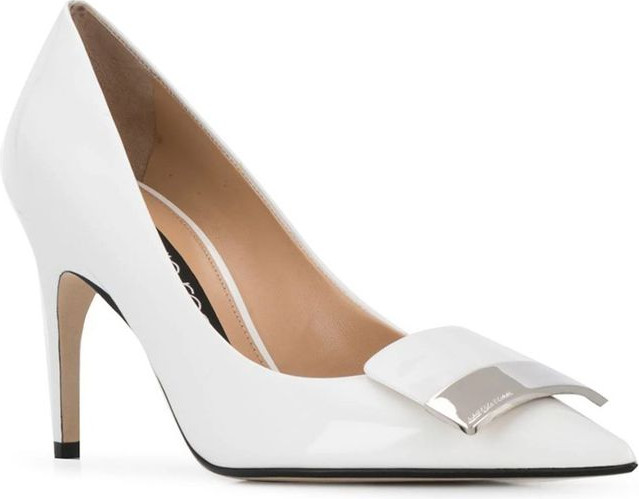White Calfskin High Heel Pumps by Sergio Rossi