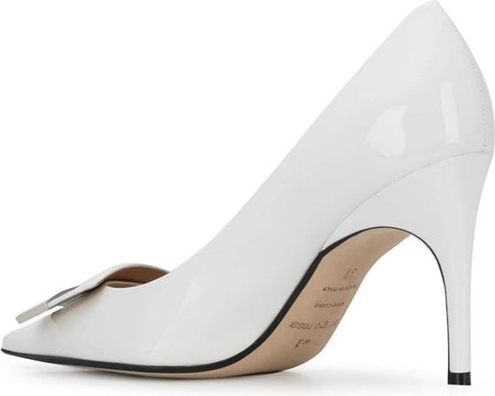 White Calfskin High Heel Pumps by Sergio Rossi