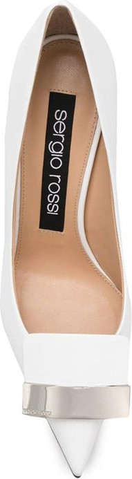 White Calfskin High Heel Pumps by Sergio Rossi